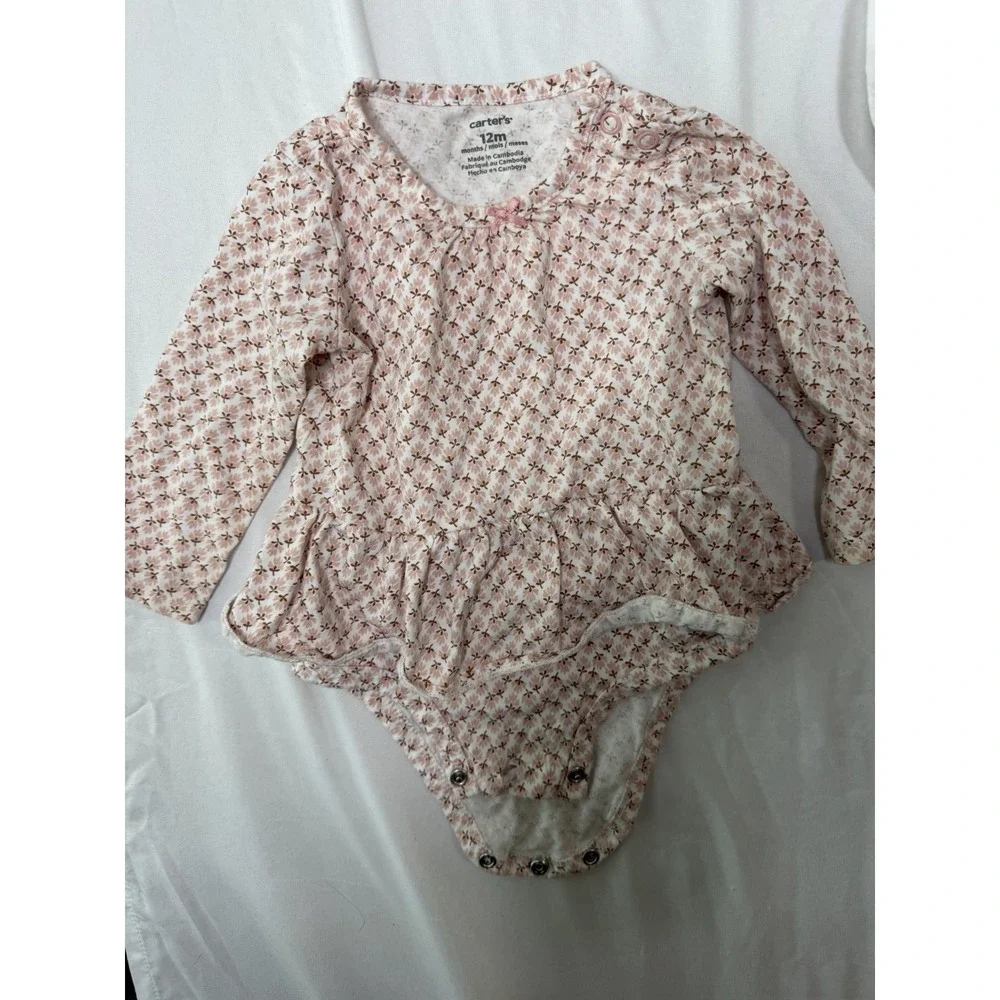Lot of 7 Baby Girl Outfits 12M Gap Cat & Jack Rompers Dresses Bundle